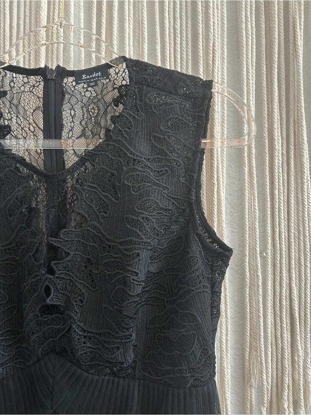Bardot Black Lace Pleated Mini Dress - Picture 6 of 13